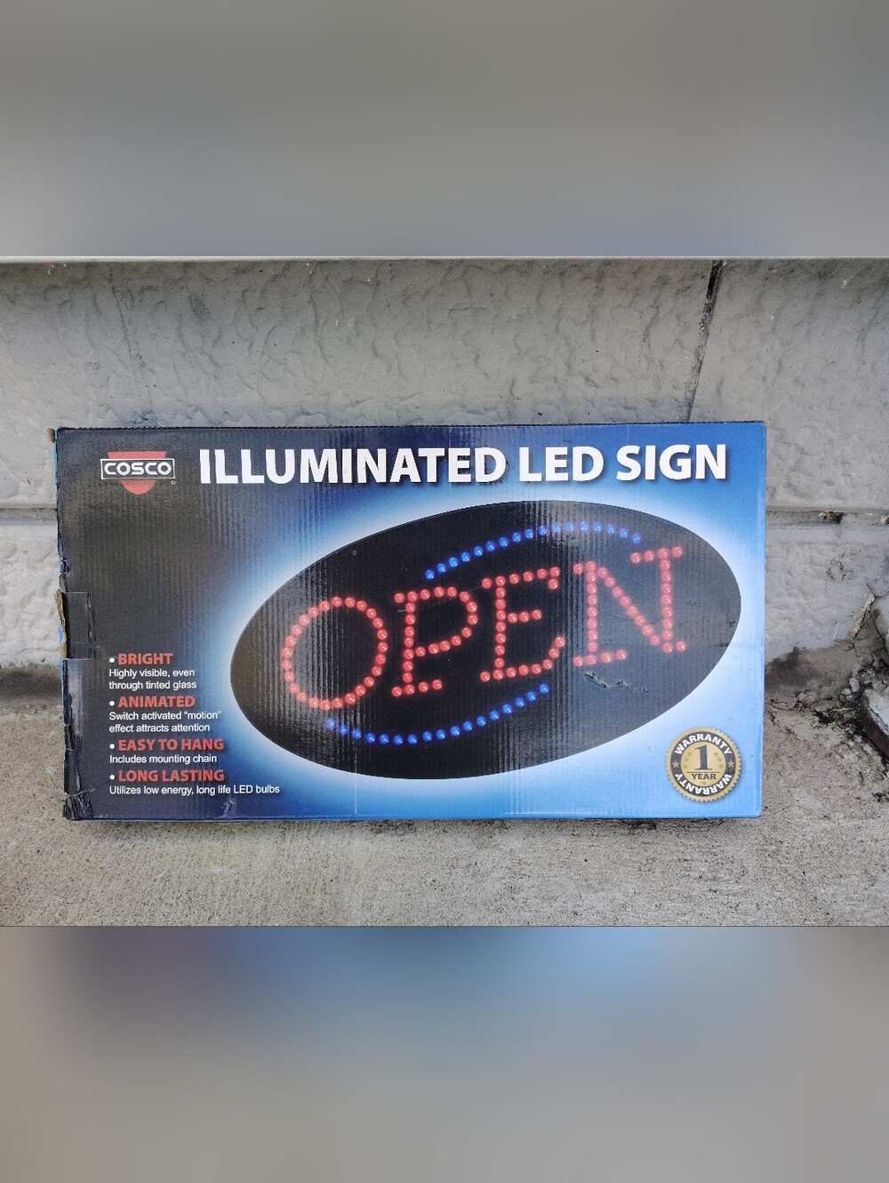 Illuminated LED Open Sign - Red/Blue